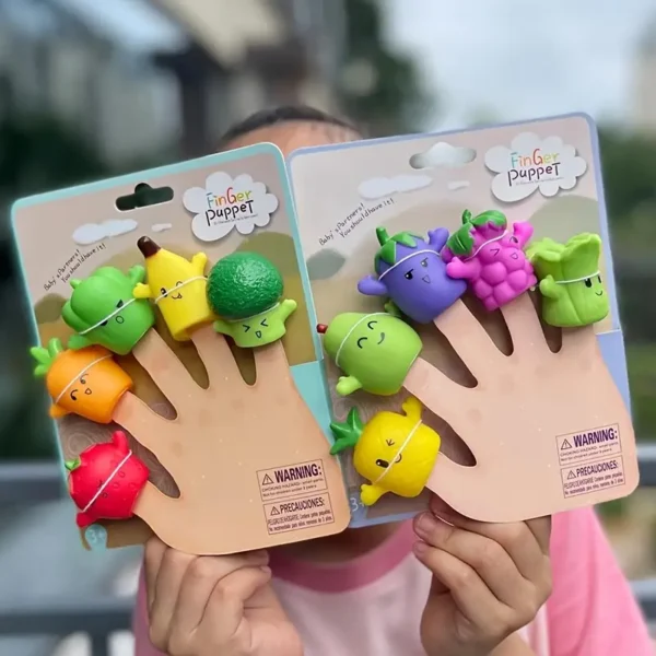 5 Pcs Fruit & Vegetable Finger Puppets for Kids – Educational Role Play Toy - Image 2