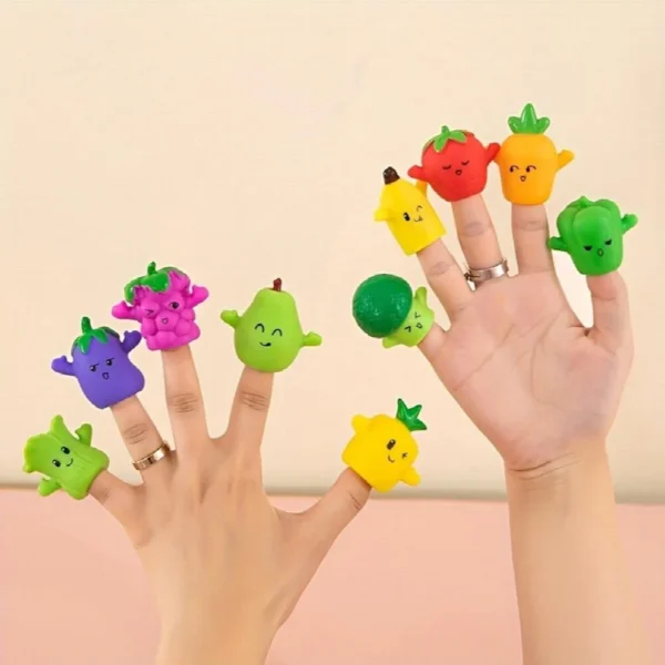 5 Pcs Fruit & Vegetable Finger Puppets for Kids – Educational Role Play Toy - Image 4