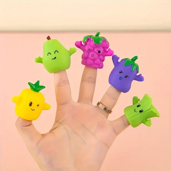 5 Pcs Fruit & Vegetable Finger Puppets for Kids – Educational Role Play Toy - Image 6
