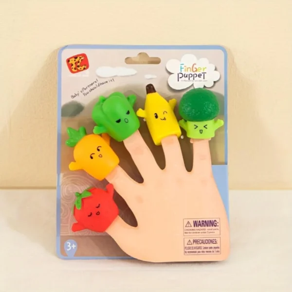 5 Pcs Fruit & Vegetable Finger Puppets for Kids – Educational Role Play Toy - Image 3