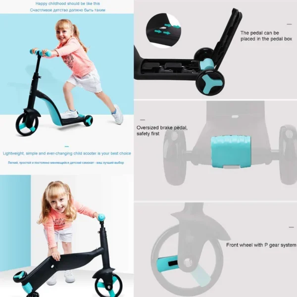3-in-1 Kids Scooter & Tricycle – Convertible Ride-On with Adjustable Handle - Image 7