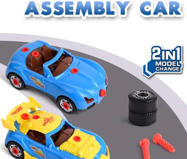 30 Pcs DIY Car Toy Kit – Take Apart Race Car with Drill for Kids - Image 3