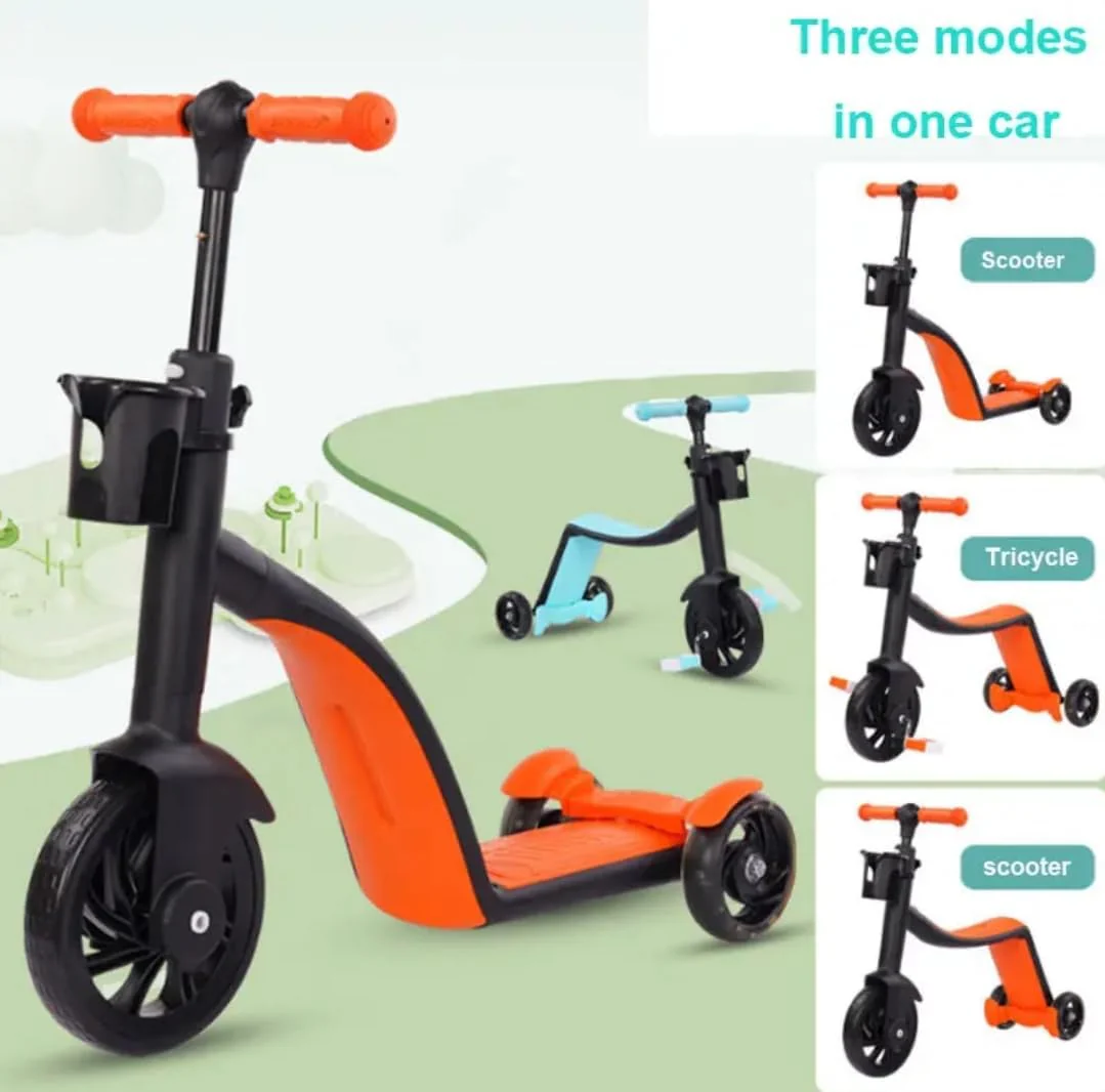 3-in-1 Kids Scooter & Tricycle – Convertible Ride-On with Adjustable Handle