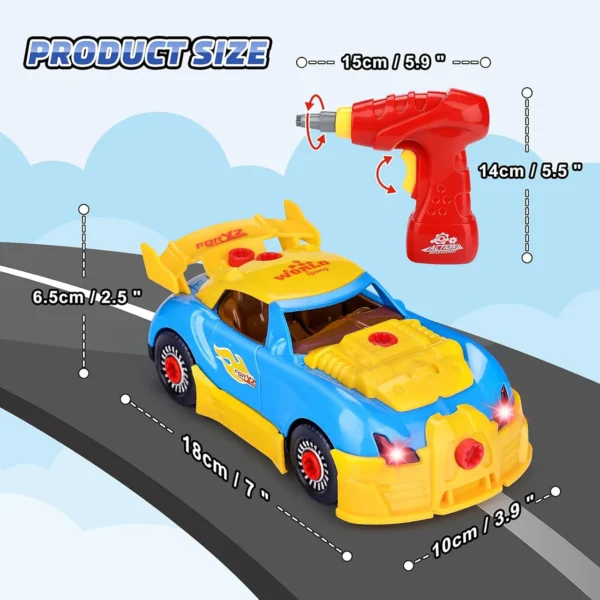 30 Pcs DIY Car Toy Kit – Take Apart Race Car with Drill for Kids - Image 6