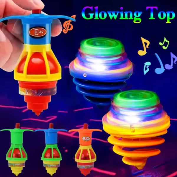 (2 Pcs) LED Glowing Top With Light And Sound