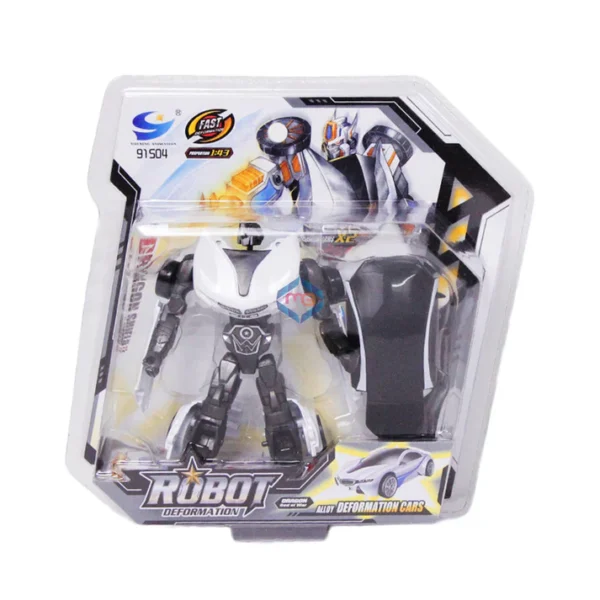 Diecast Robot Convertible Car – Manual Transforming Alloy Action Toy - Image 3