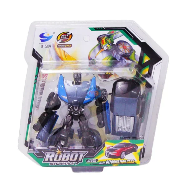 Diecast Robot Convertible Car – Manual Transforming Alloy Action Toy - Image 4