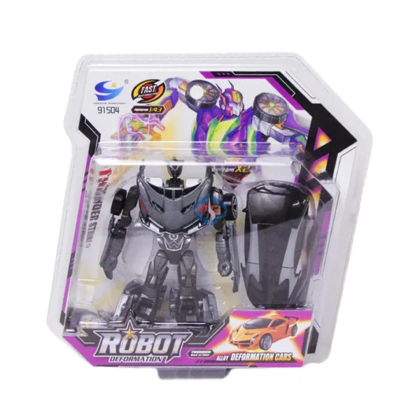 Diecast Robot Convertible Car – Manual Transforming Alloy Action Toy - Image 5