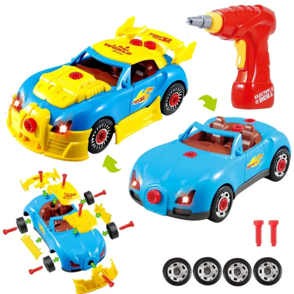 30 Pcs DIY Car Toy Kit – Take Apart Race Car with Drill for Kids - Image 8