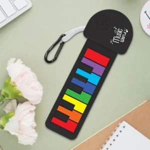 Roll Up Silicone Piano Keyboard Key Chain – Portable & Foldable Mini Piano